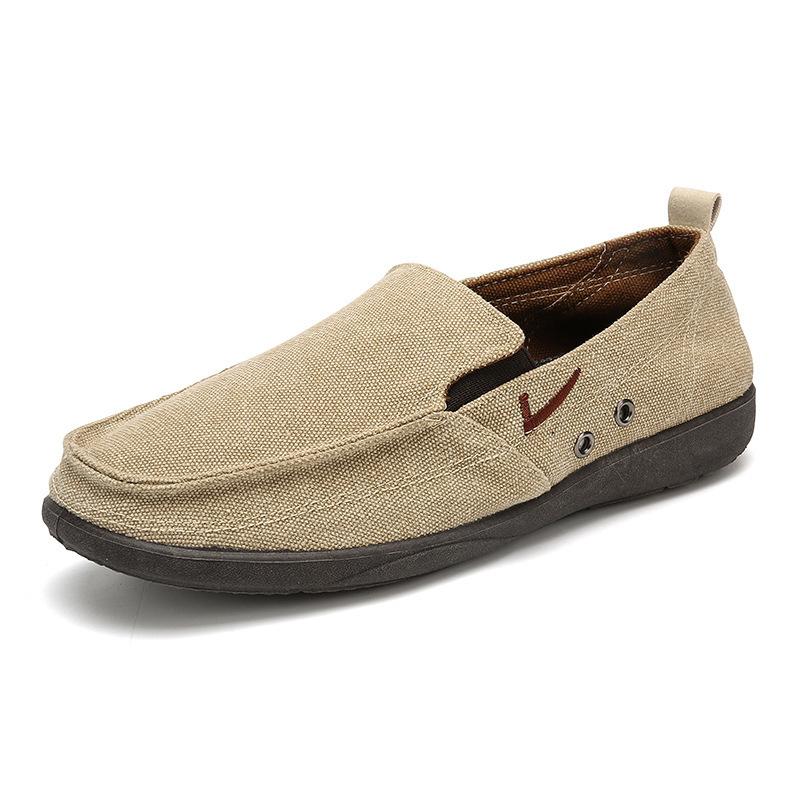 Streng ausgewählte Herren-Einzelschuhe mit weicher Sohle Doudou-Schuhe, neue Carlo Chi Canvas-Schuhe, zum Hineinschlüpfen, koreanische Version von Freizeitschuhen