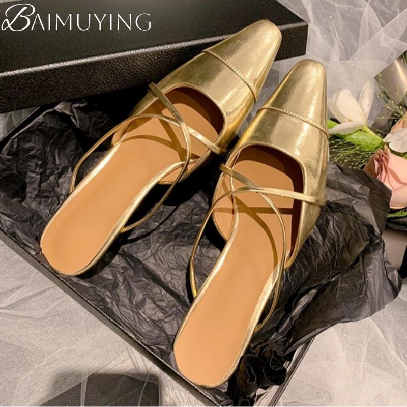 Luxury Slippers High Heels Sandals Women Shoes Pointed Toe Mules Summer 2025 Trend Dress Party Sexy Woman New Pumps Sandalias