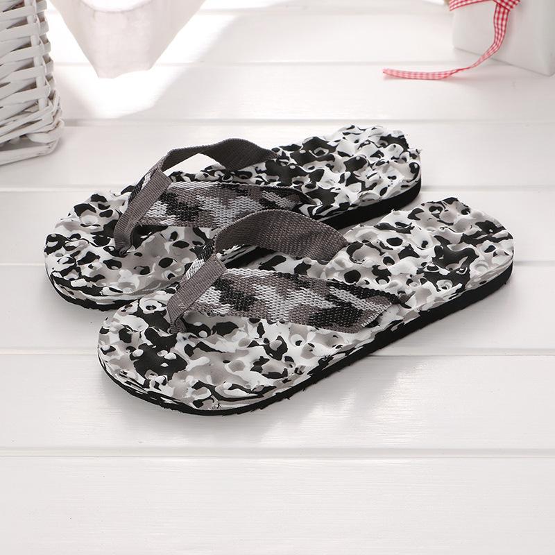 Camouflage Massage Slippers for Couples - Soft, Non-Slip Ladies' Sandals & Flip Flops