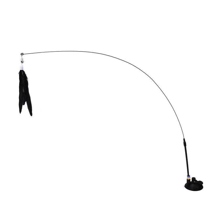 

Игрушки для кошек Перья Палочка Интерактивная игрушка Игрушки для котят с Супер2 шт. Замена перьев Аксессуары для кошек Присоска Съемная чёрный