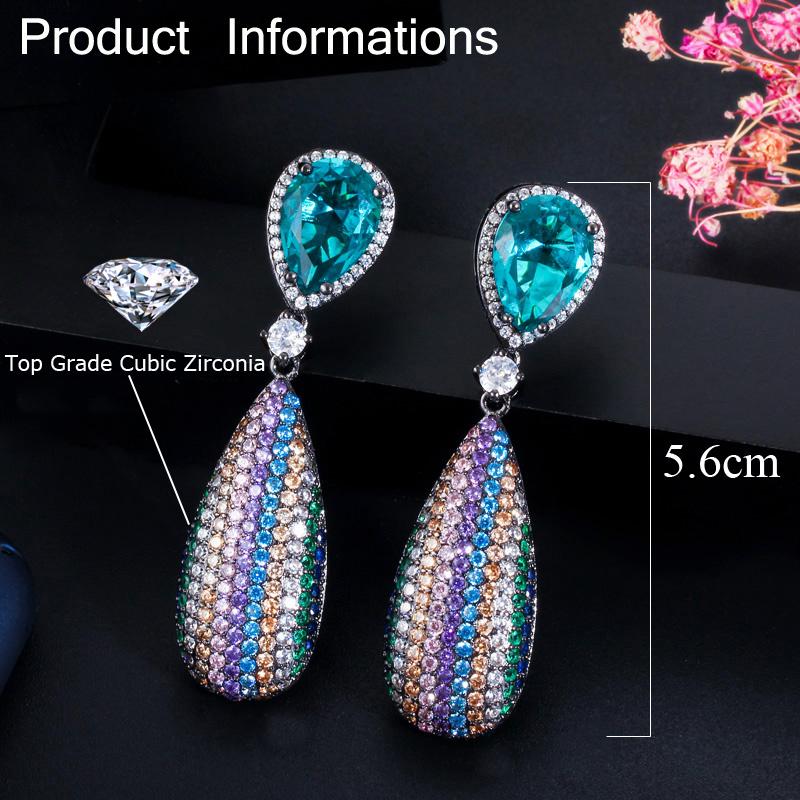WWJ – boucles d'oreilles goutte d'eau bleu clair, pavé complet, minuscules bijoux en Zircon CZ brillant