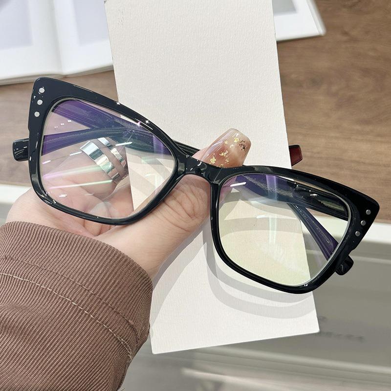 Fashion Trend High Definition Rice Nail Anti Blue Light Reading Glasses Men Women Cat Eye Presbyopia Eyeglasses