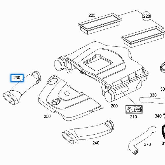 Benz W171 Intake Pipe, Compatible with Models 2720941982 and 2720941882