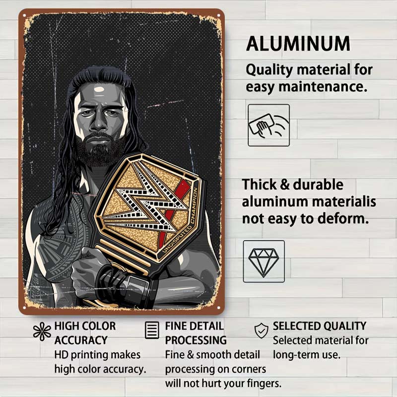 Roman Reigns Metallschilder Wrestler Poster Dekoration Schlafzimmer Anpassbare Blechschilder für Man Cave Wandkunst Dekoration Retro Zimmer