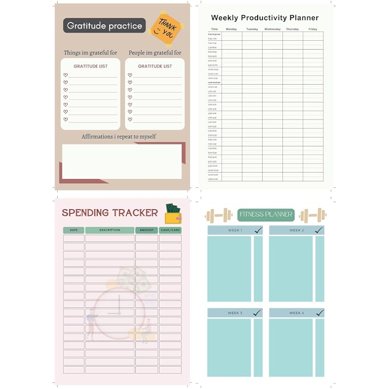 KAANUKA A5 Notebook, 172 Pages, 80 GSM, Ruled, Themed Journals, Notebook For Home, Office, Personal Diary With Trackers,