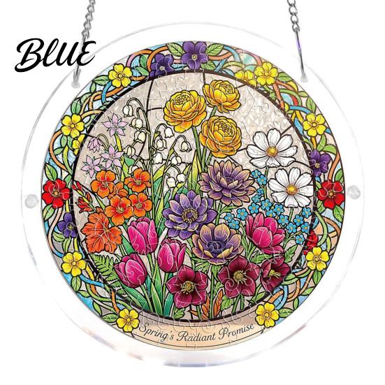 Nationaler Puzzle-Tag Ornament Acryl-Sonnfänger mit farbiger Lichtprojektion DIY-Fensteraufhängung Dekoration Kratzfest für Garten Terrasse