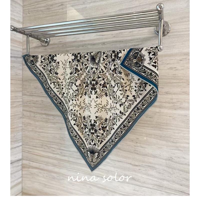 NINA SOLOR Elegant Double-Sided Silk Wool Scarf