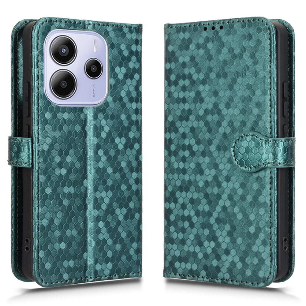 

Для Xiaomi Redmi Note 14 4G (163,25x76,55x8,16 мм) Чехол-кошелек с точечным тиснением, из ПУ кожи, чехол для телефона Green