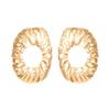 Europe and America Cross Border Retro Exaggerated Metal Lava Ruched Texture Stud Earrings Asymmetrical Geometric Earrings Earrings for Women