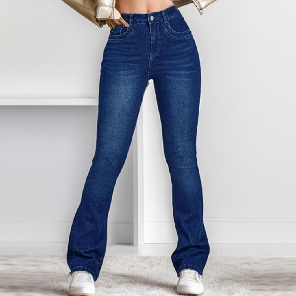 Modische, hoch taillierte, schlankmachende Stretch-Jeans im Micro-Cropped-Stil für Damen