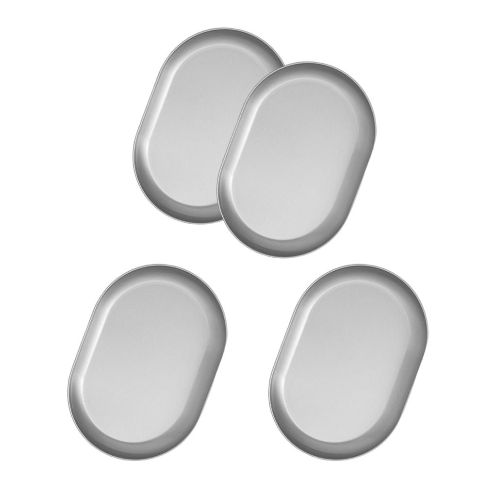 Flache Teller 4 Stück 304 Edelstahl Textur Wiederverwendbar für Küche und Essen Multifunktionale Verwendung beim Kochen und Servieren