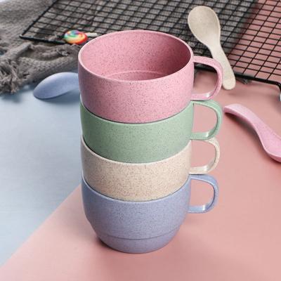 Tazza da tè in plastica in stile nordico, tazza da caffè, tè, latte, tazza da viaggio, ecologica, riutilizzabile, in paglia di grano, per spazzolino da denti