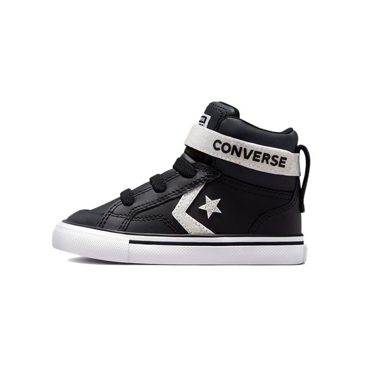 Converse Pro Blaze Strap Casual High-Top Skate Shoes Baby Sneakers Black White 772130C