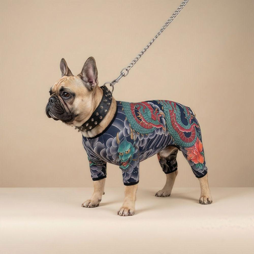 Four Seasons Pet Tattoo Vest Funny Pet Clothes Creativity Dog Cat Tattoo Jacket For Pet S To 6XL