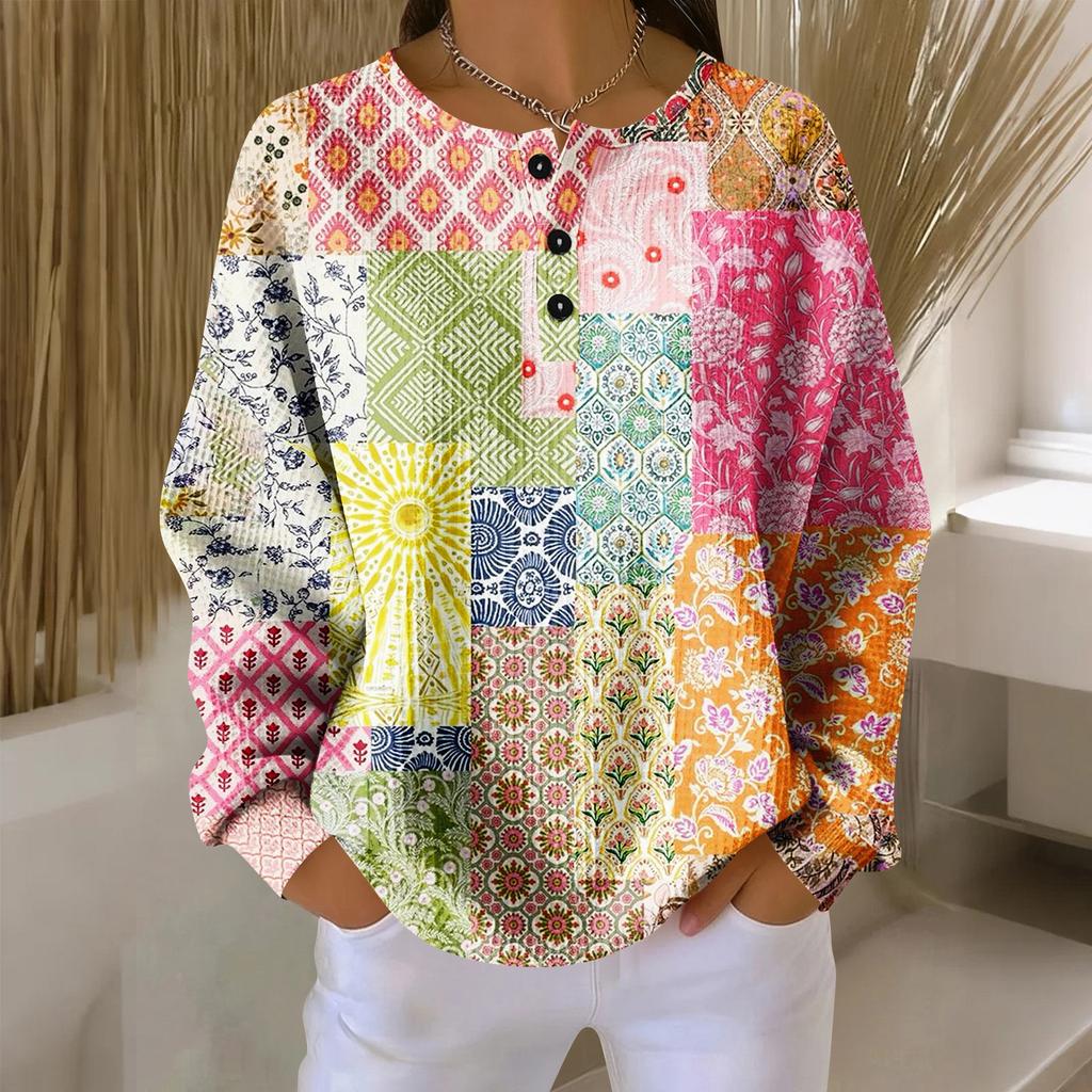 Women's Casual Shirts Long Sleeve Tops Button Up V Neck Loose Knit Fall Favorites For Women