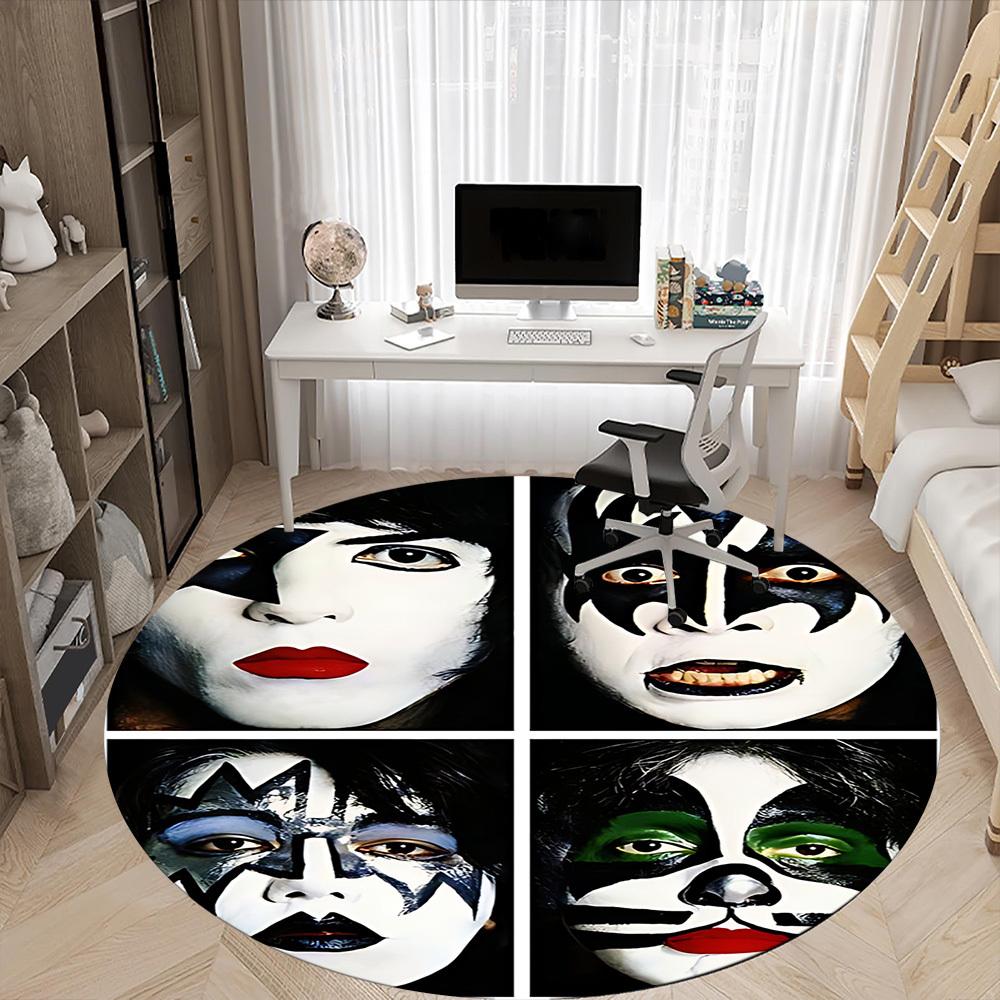1pc KISS Makeup Office Round Area Rug, Under Office Chairs Bedroom Living Room Home Decor  a1016271