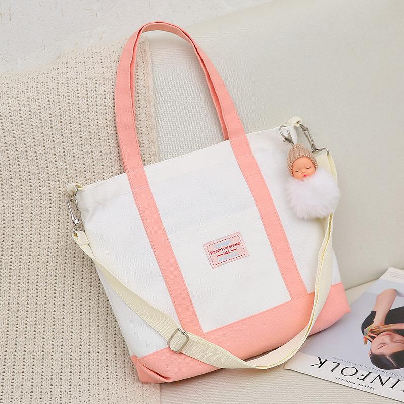 New product tote bag women's shoulder student bag lazy canvas bag large-capacity shopping bag supports customization