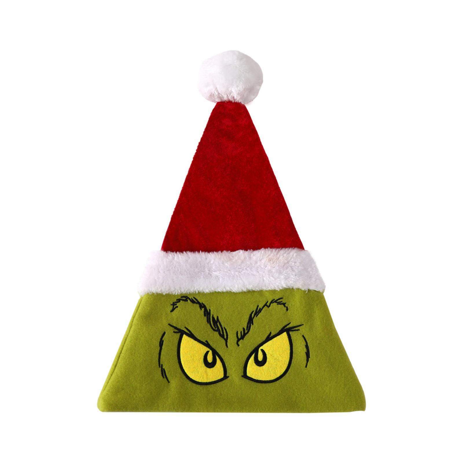 Christmas Adult Children Hat Green Elastic Windproof Brimless Warm Fabric Christmas Party Hat Adult Hat Decoration Club