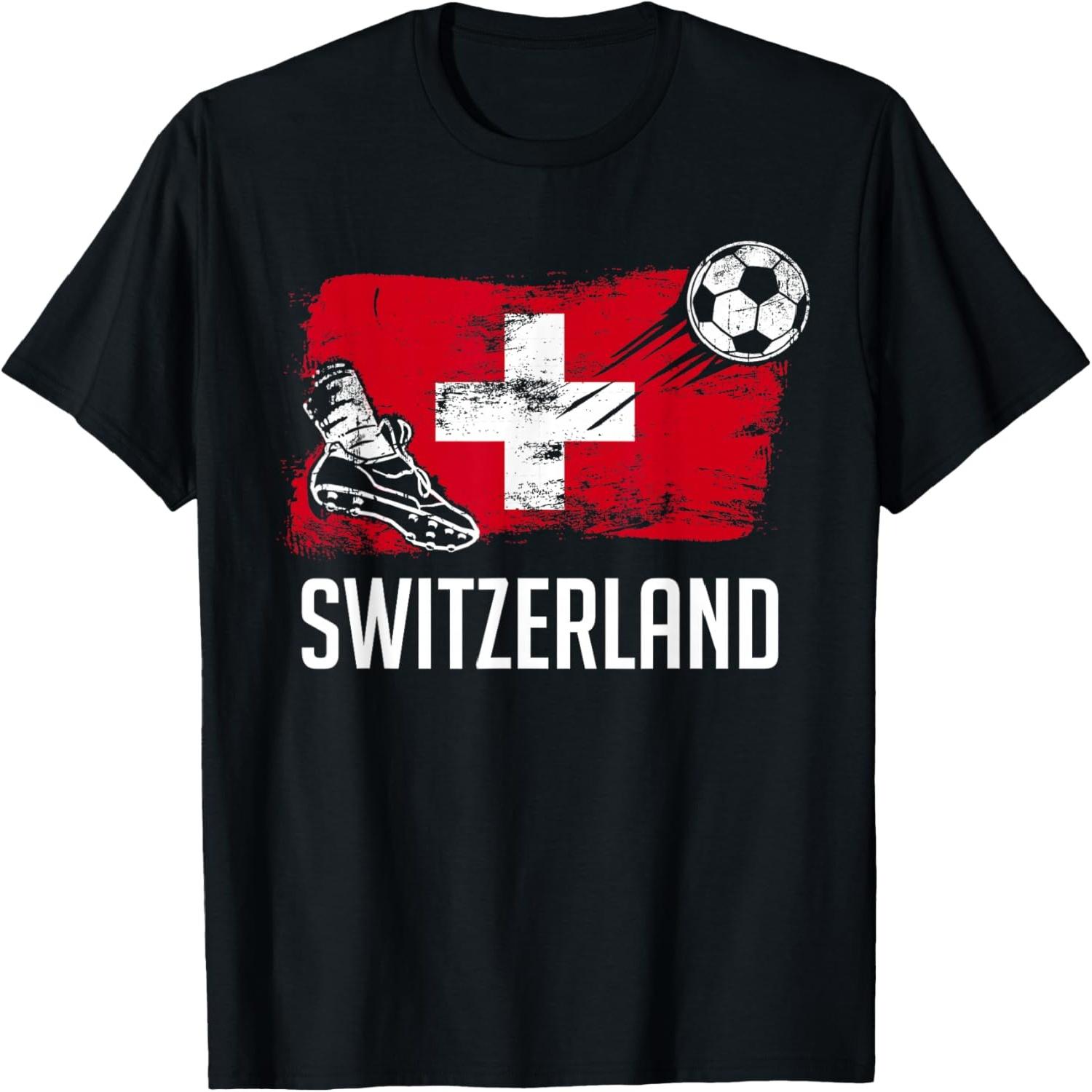 Switzerland Flag Jersey Swiss Soccer Team Swiss T-Shirt S