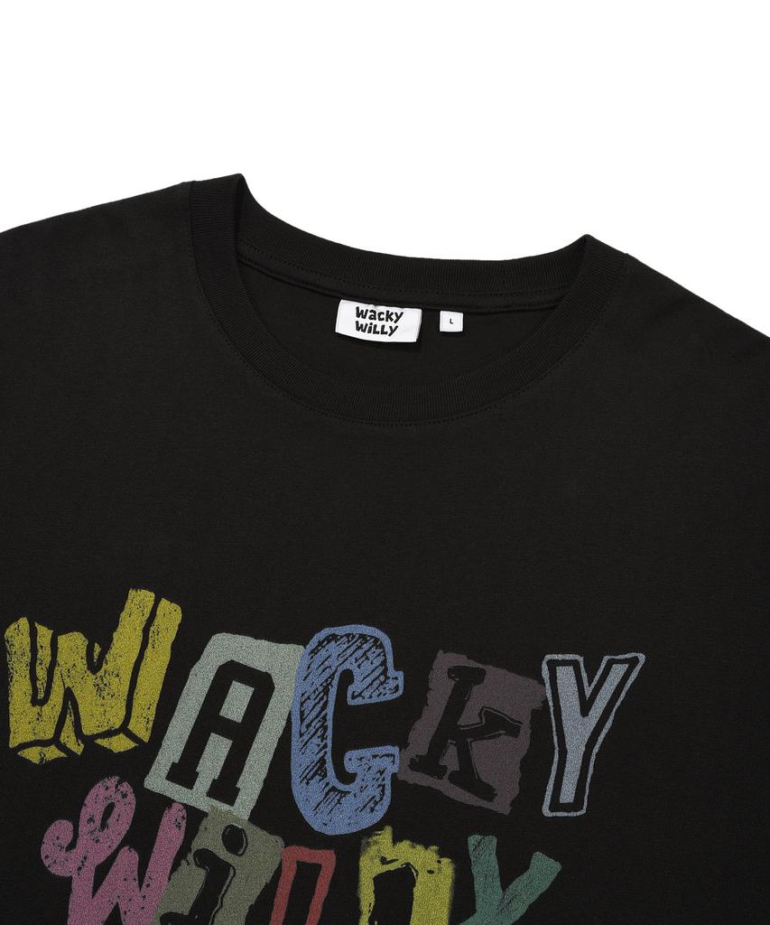 WACKY WILLY Typographic Long Sleeve Black