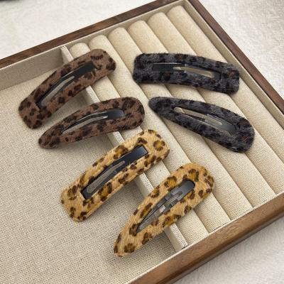 Leopard Print Plush Hair Clip: Light Luxury, Versatile Bangs Clip for Frizzy Hair