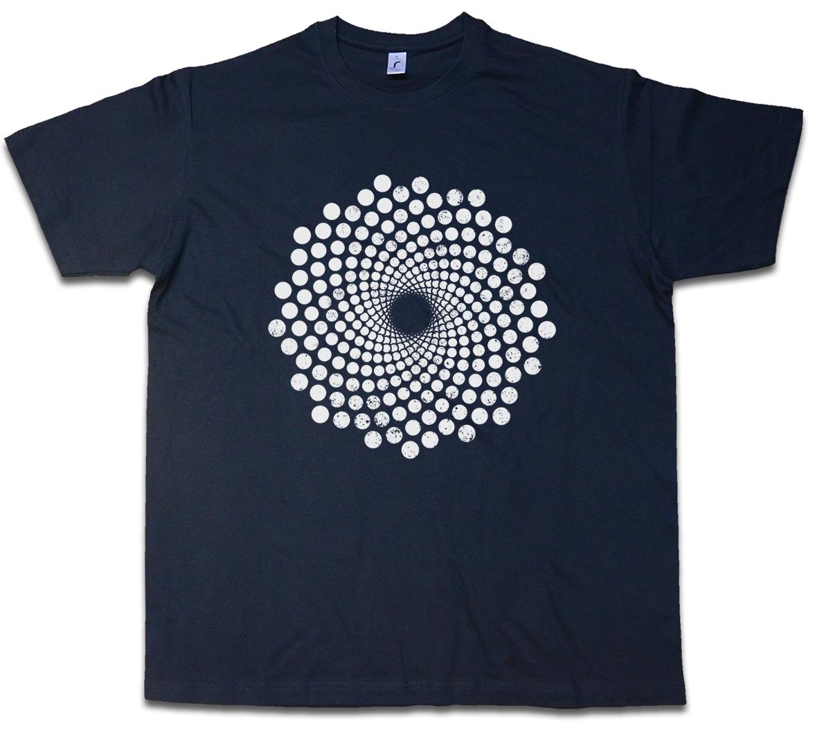 SPIRAL DOTS T-SHIRT Hypno Labyrinth Mystic Hypnotic Esoterik Circle S