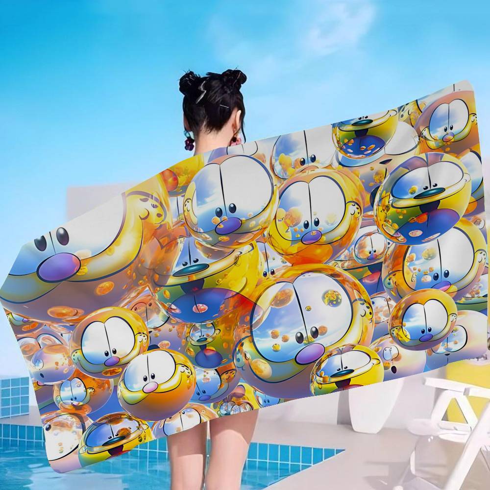 Cartoon G-Garfield Cat Microfiber Printed Beach Towel Mountain Climbing Yoga Beach Swimming Running Absorbent Soft Towel