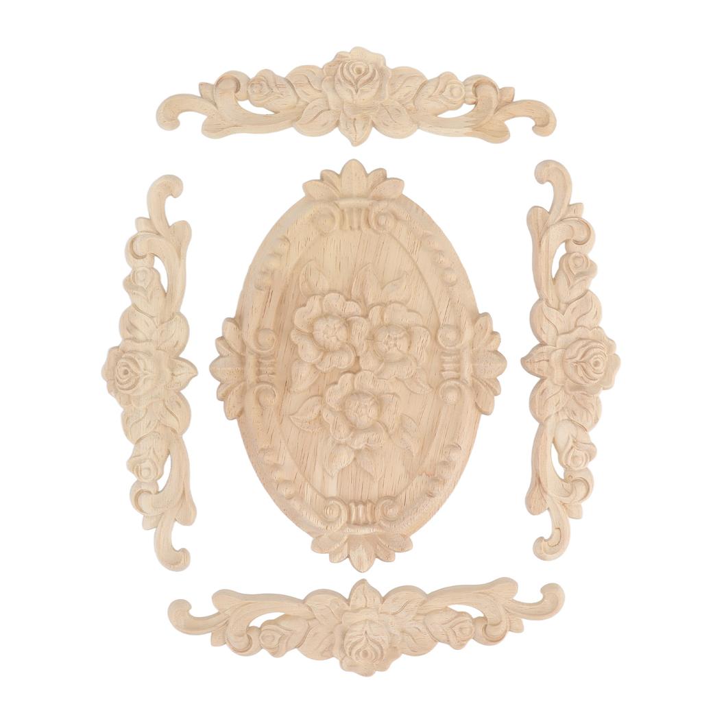 Holzapplikationen Europäischer Stil Exquisites Aussehen Dekorative Geschnitzte Holzecke Onlay für Schrank