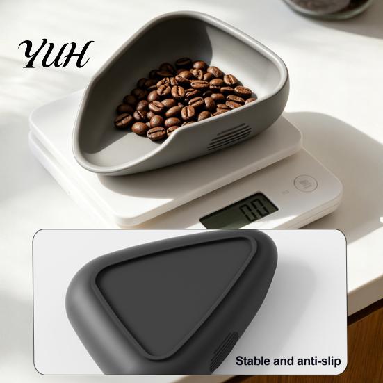 Kitchen Measuring Tool Silicone Coffee Bean Dosing Tray, Flexible Container with Bevel Easy Non Stick Pouring Design, Non-stick Anti-static for Beans