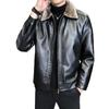 Thickened Fleece Leather Jacket Leather Men's Leather Jacket Autumn and Winter Locomotive Clothing Casual Loose Lapel Jacket Men