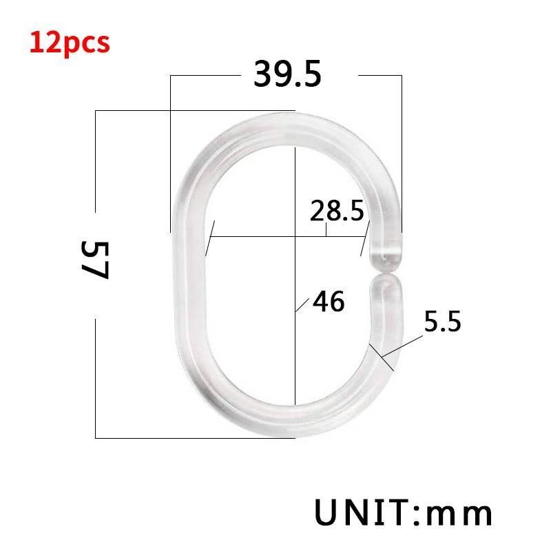 

Штора 12 шт Кольцо для душа Крючок для шторы Вешалка Петля Зажим Прозрачное скольжение