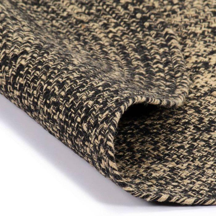 VidaXL Tapis fait à la main Jute Noir et naturel 90 cm