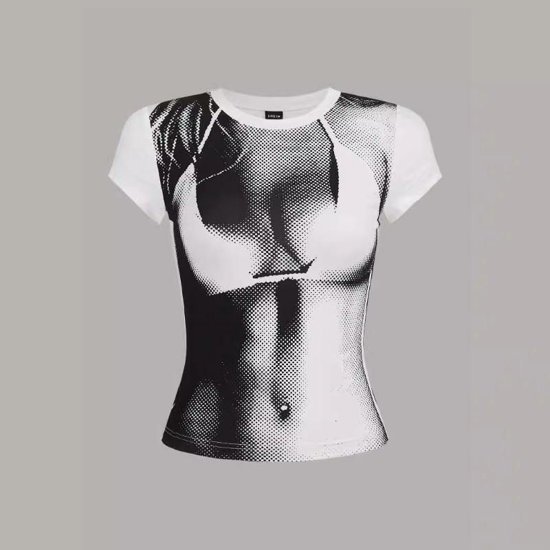 

Источник заводской тепловой карты тела печать искусства личности круглый ворот молочный шелк 3D футболка для женщин S