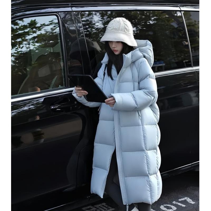 Korean Style Loose Hooded Mid-length Cotton Jacket for Women In Winter