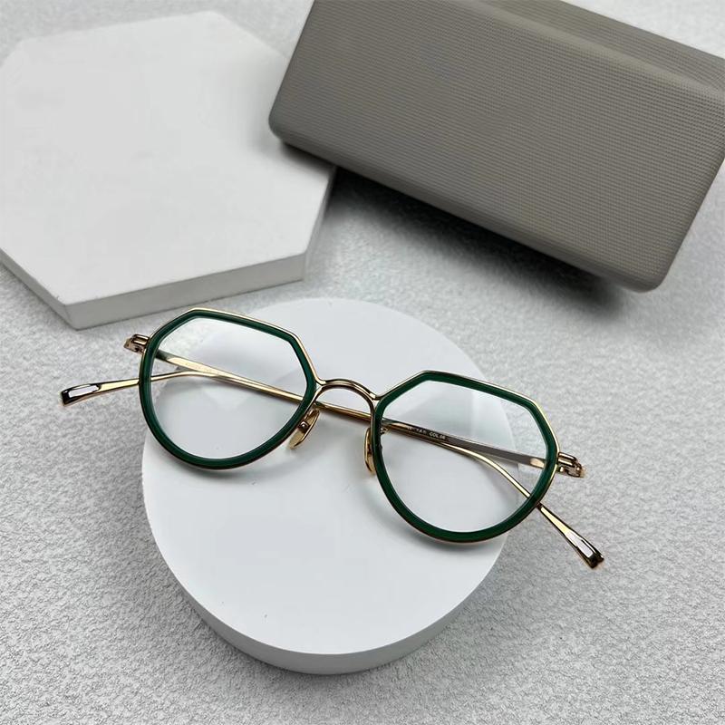 

High quality Japanese handmade plate vintage polygonal eyewear frame for men and women with optical myopia U136