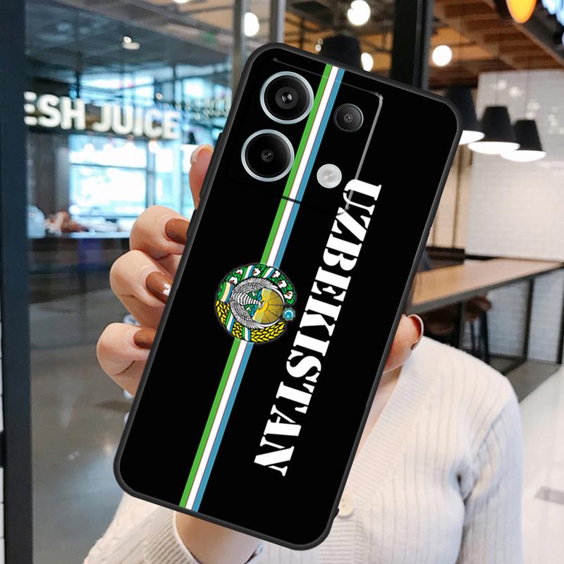 Uzbekistan Flag Coat Of Arms Case For Xiaomi Redmi Note 13 Pro 10 11 12 14 15 Pro Plus Redmi 15C 14C 10C 12C 13C 15 Cover