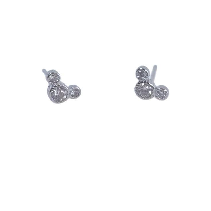 

Серьги-пусеты из стерлингового серебра с покрытием из 18-каратного золота в виде мышей с инкрустированными бриллиантами - женский уникальный дизайн 925 Silver