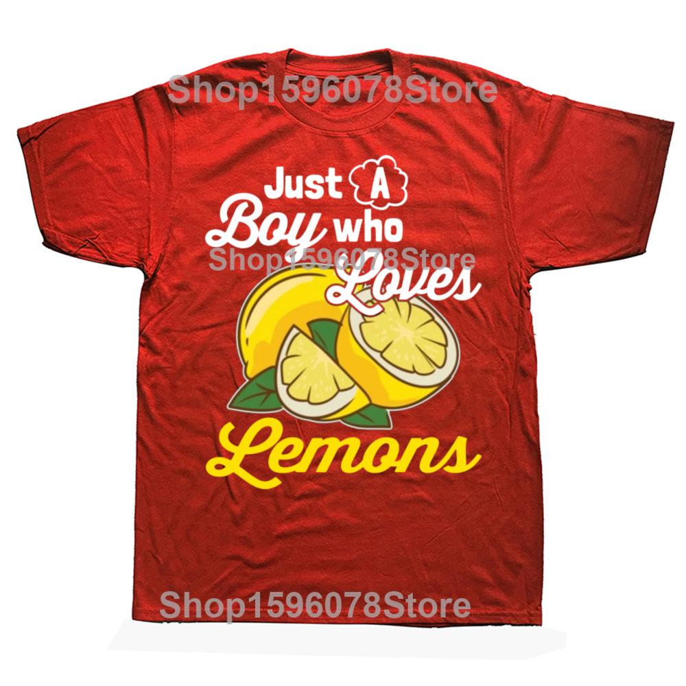 

Just A Boy Who Loves Lemons Graphic T Shirts Men Oversized Natural Anime T Shirts Camisa Casual Tees S