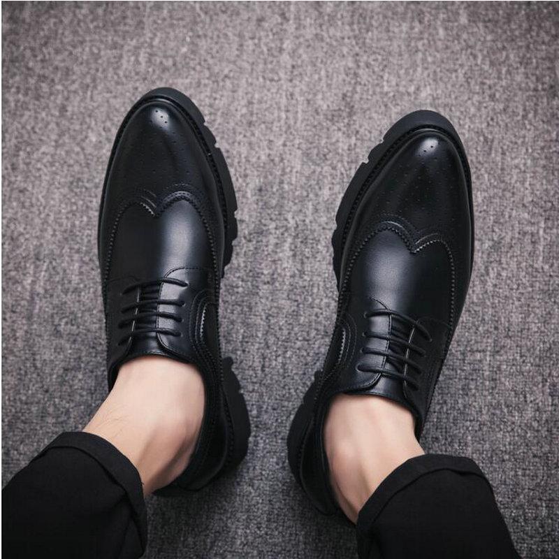 Fashion Luxury Brand Leather Fashion Concise Men Business Pointy Black Shoes Formal Wedding Basic Shoes Men Dress Shoes Gh7