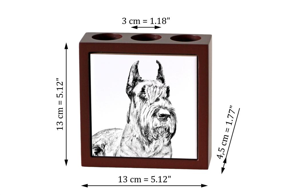 Schnauzer I – Pen holder with a dog, desk organizer with a print | Art-Dog