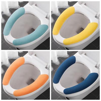Washable Adhesive Toilet Mat Universal Seat Cover Stickers for All Seasons