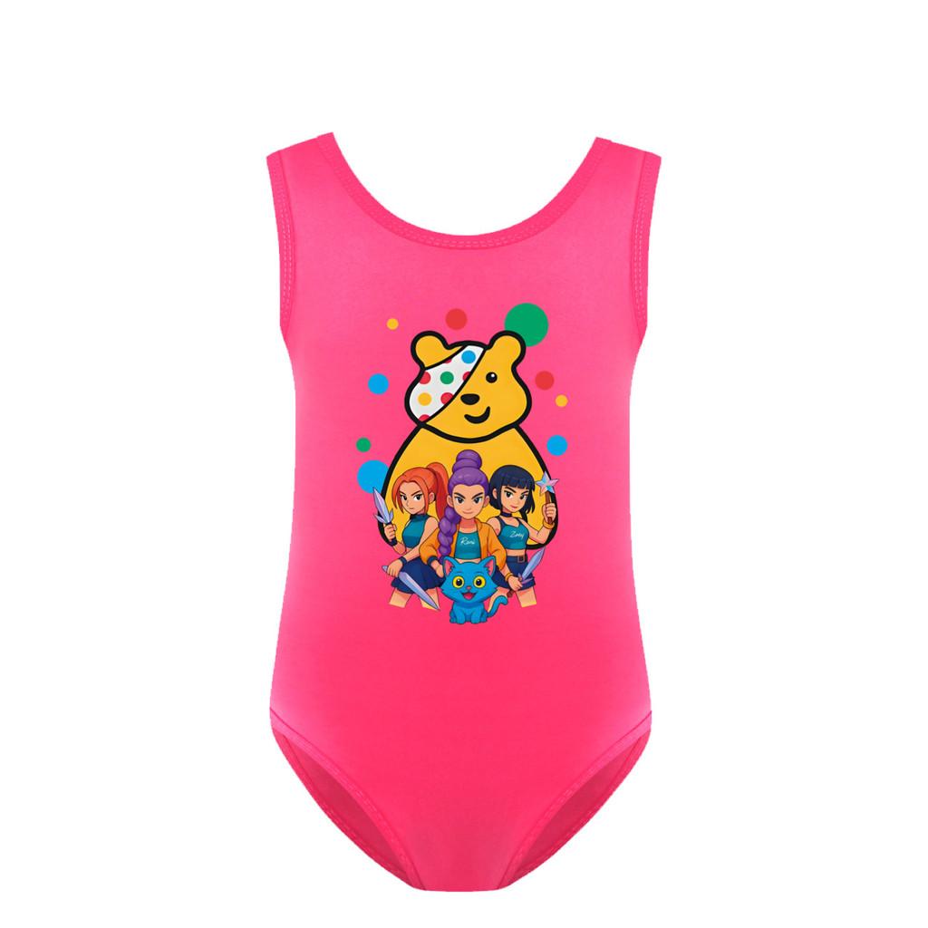 

5106 Kids Girls Rumi Mira Zoey Print Swimsuit Swimming One-piece Bodysuit Swimwear 160cm