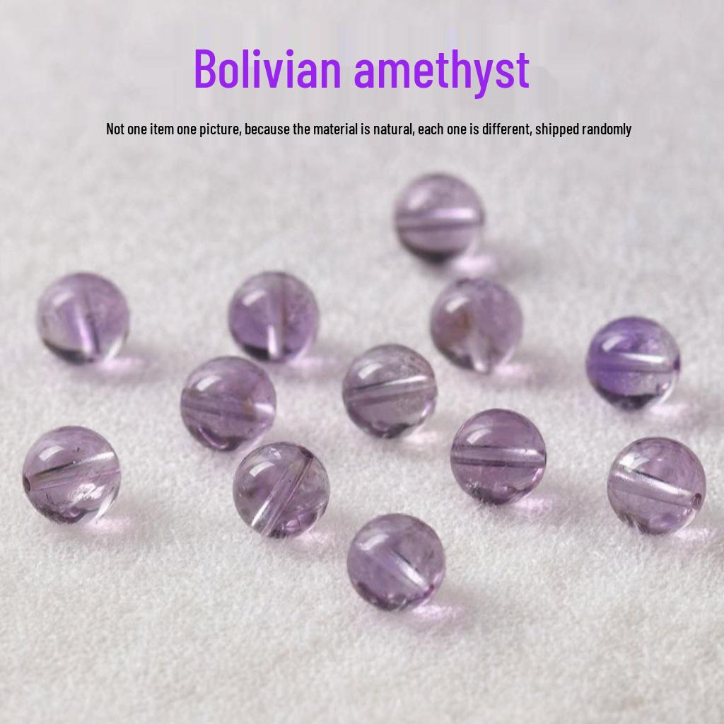 Натуральные боливийские аметистовые круглые бусины для DIY браслетов и бижутерии 6mm/1 piece