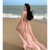 Summer New Vacation Niche Neck Tube Top Dress Femininity Thin Ruffle Skirt Vacation Dress