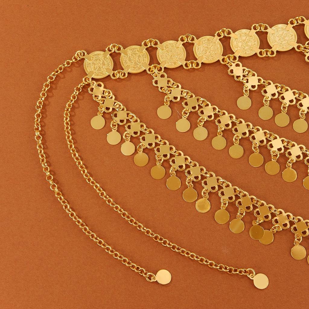 Stylish Gorgeous Gold Coin Sequined Fringed Women'S Headgear Stage Performance Accessories Sent Bridal Wedding Accessories