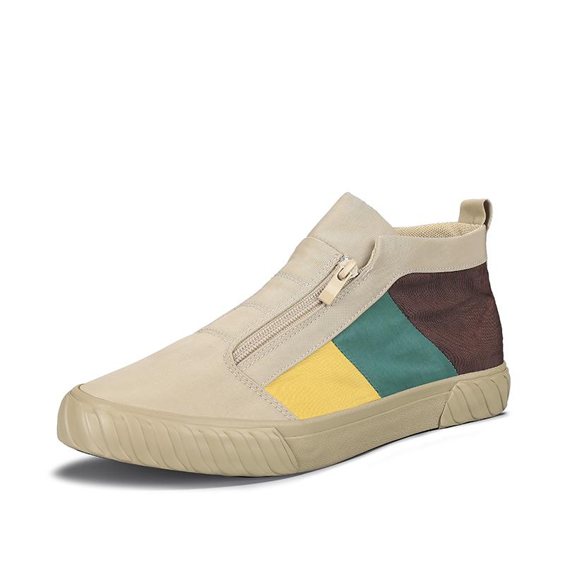Holfredterse 5 Colour Autumn Men Lightweight Casual Flat Canvas Shoes Zip Slip On Espadrilles Ankle Shoes Outdoors Spring 20858