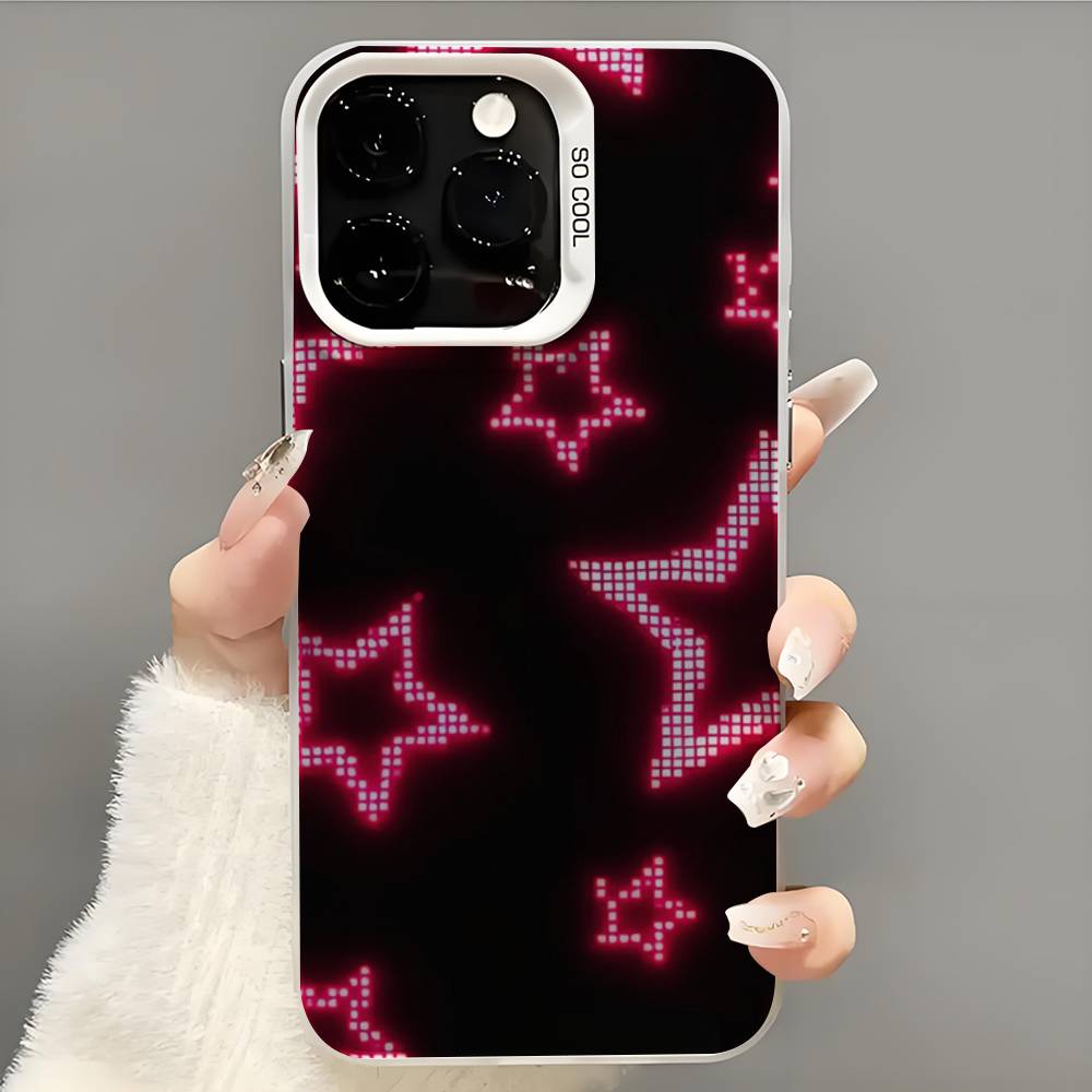 Cute Korean Ins Y2k Star Phone Case  Phone Case For iPhone 14 16 15 11 12 13 Pro Max Mini Plus Shockproof Cover