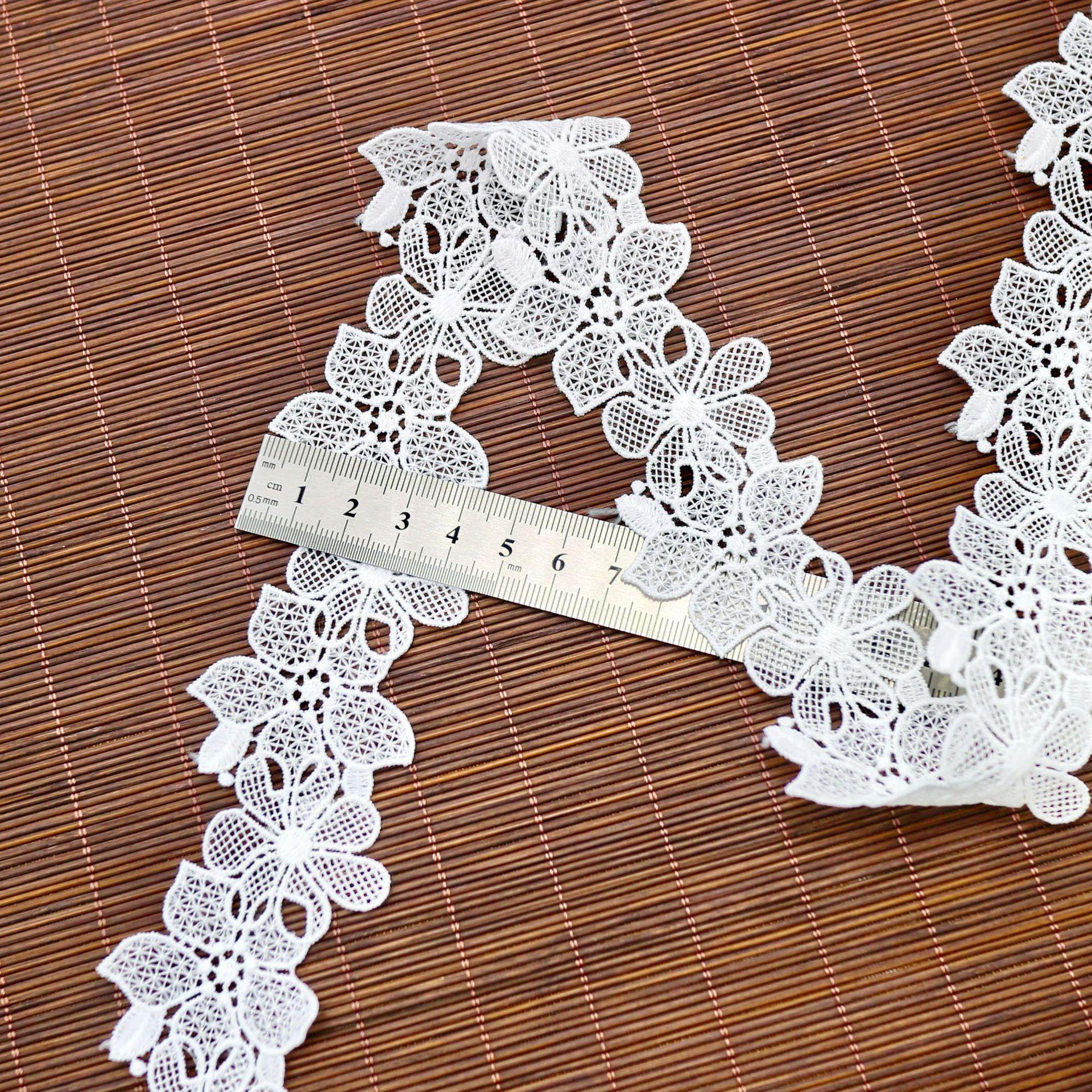 

Вишукане водорозчинне мереживо з молочного шовку, декоративний матеріал для пояса та коміра одягу, аксесуари для шиття DIY WM90310