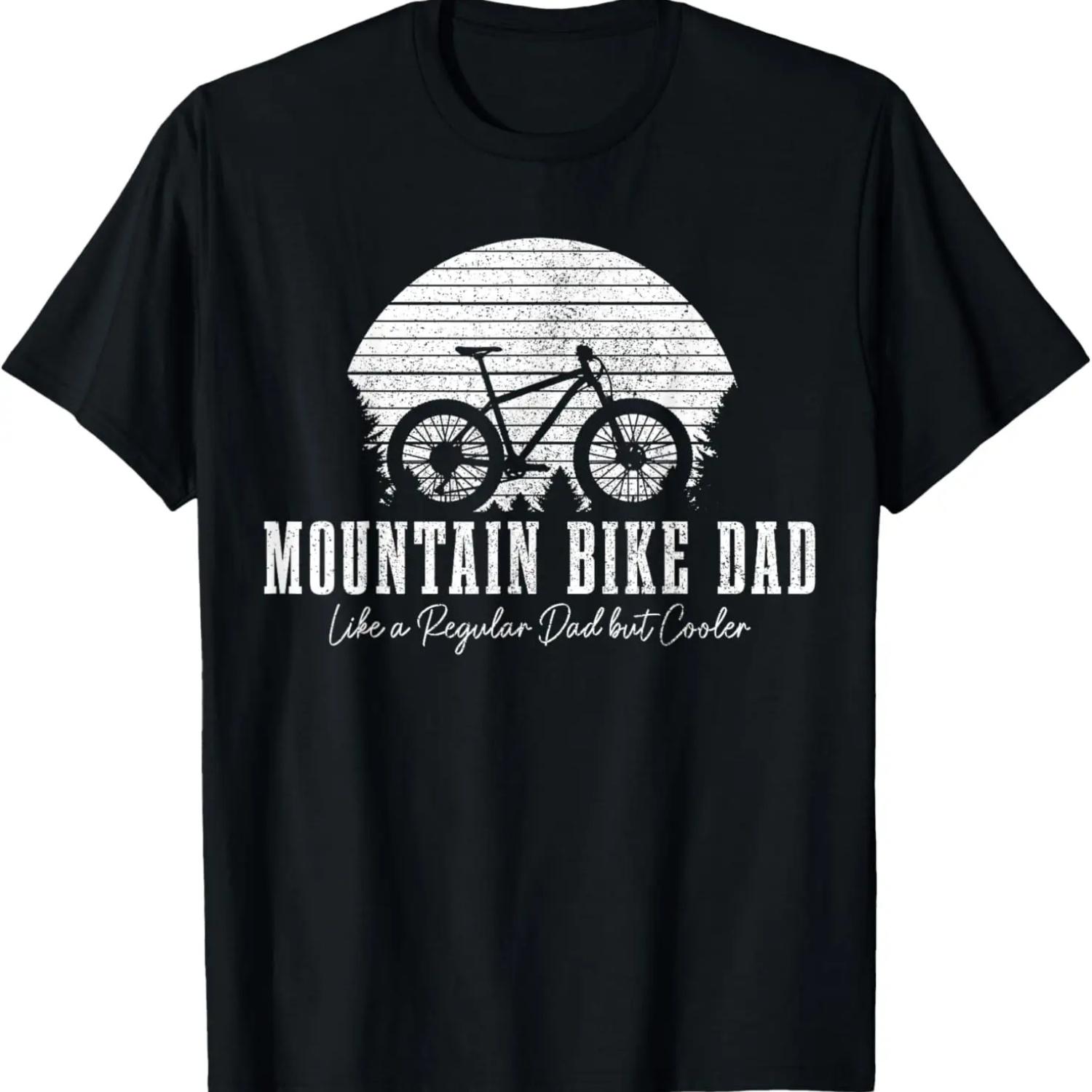 

Папа на горном велосипеде Винтажный МТБ Даунхилл Велоспорт Велосипедист Футболка S чёрный