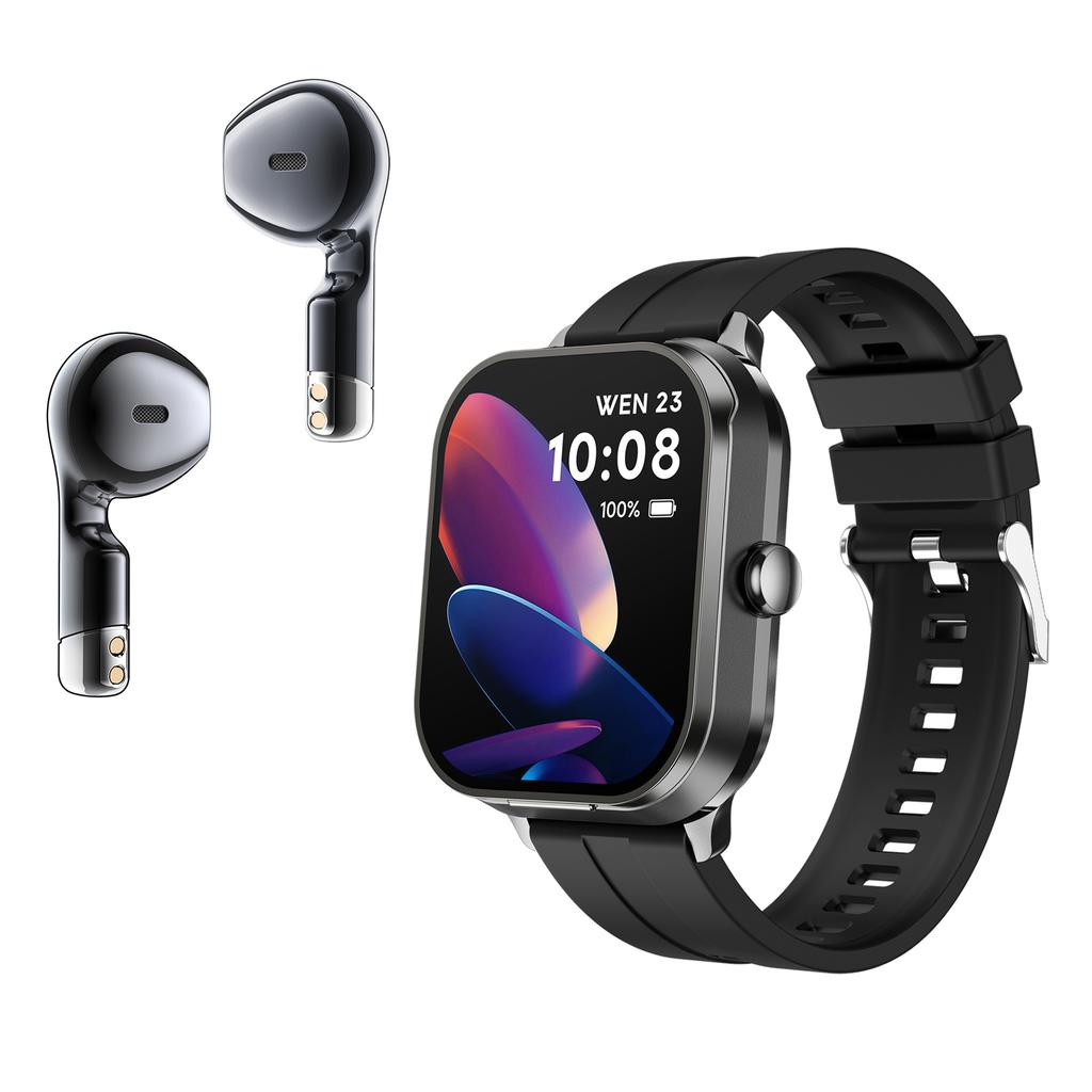 D8 Pro 2-in-1 Bluetooth-kompatibler TWS-Ohrhörer Gesundheitsüberwachung Bluetooth-kompatibles Anrufen Smartwatch, Stahlarmband